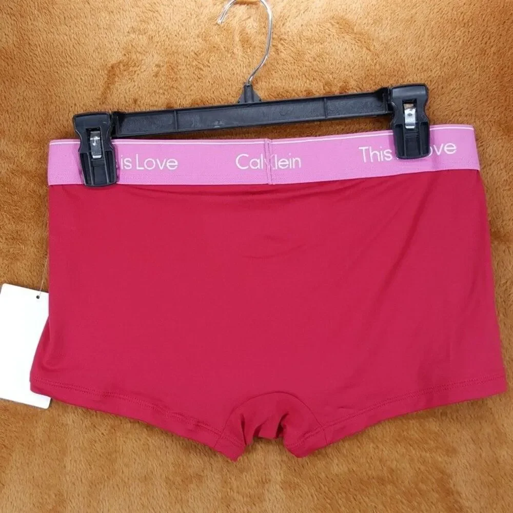 CALVIN KLEIN Boxer Briefs Mens Small Cranberry Red Low Rise This is Love Pride